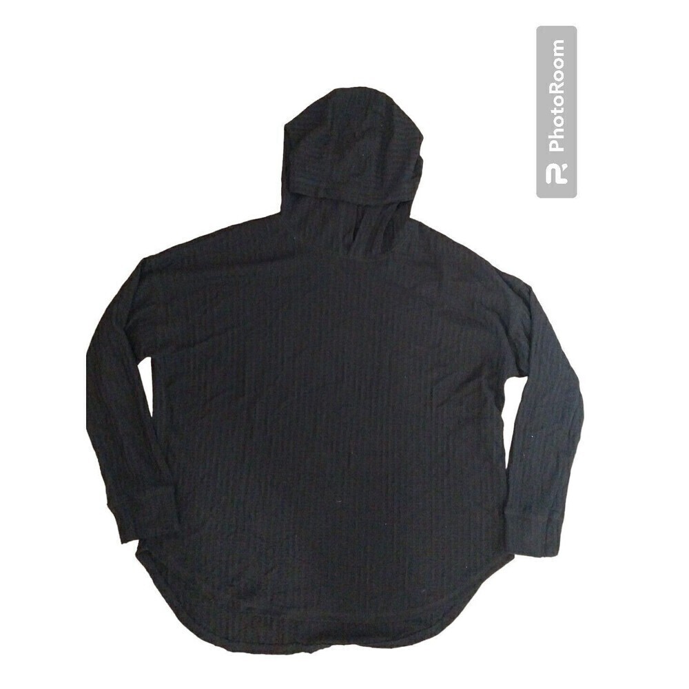Chaser Long Sleeve Thermal Hoodie Black  Women's Size Large